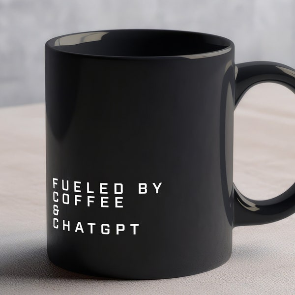 Coffee and ChatGPT Coffee Mug, Funny Gift for Dad, Chat GPT Merch, Funny AI Cofee Mug Coworker Gift, Gift for Gamer, Mug for Techy Guy Gift