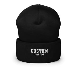 Beanie Custom Embroidered Cuffed Beanie: Personalized Winter Hat, Embroidered Beanie Unisex