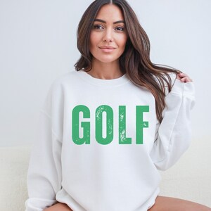 Bluza golfowa Vintage z okrągłym dekoltem Prezent dla miłośnika golfa Bluza dla golfisty Koszulka Vintage golfowy sweter turniejowy Country Club Outfit dla niej