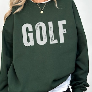 Bluza golfowa Vintage z okrągłym dekoltem Prezent dla miłośnika golfa Bluza dla golfisty Koszulka Vintage golfowy sweter turniejowy Country Club Outfit dla niej