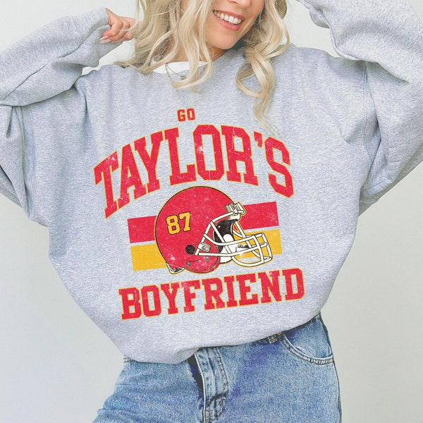 Taylor and Travis Sweatshirt, Taylor's Boyfriend Sweatshirt, Kansas City Crewneck, Football Era Sweatshirt Taylor Fan Vintage Game Day Shirt