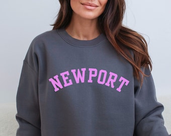 Newport Sweatshirt Varsity Newport Beach Sweatshirt California Crewneck Newport Collegiate Sweatshirt California Beach City Sweatshirt