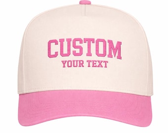 Pink Vintage Trucker Hat Custom Embroidered Two Tone Pink Custom Hat Western Snapback Hat for Bachelorette Party, Pink Hat for Bride