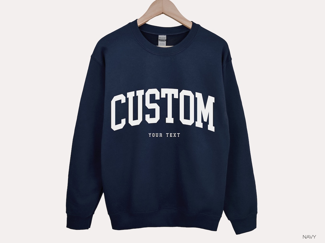 Custom School Name Sweatshirt Varsity Letters Crewneck City Name ...