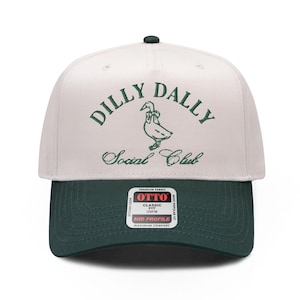 Dilly Dally Hat Embroidered Hat Funny Goose Hat for Vacation Hat for Her Summer Hat Dilly Dally Social Club Hat for Lake Trucker Hat for Her image 1