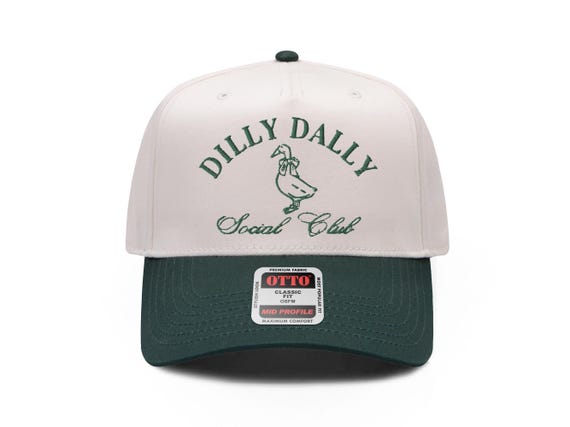Dilly Dally Hat Embroidered Hat Funny Goose Hat for Vacation Hat for Her Summer Hat Dilly Dally Social Club Hat for Lake Trucker Hat for Her