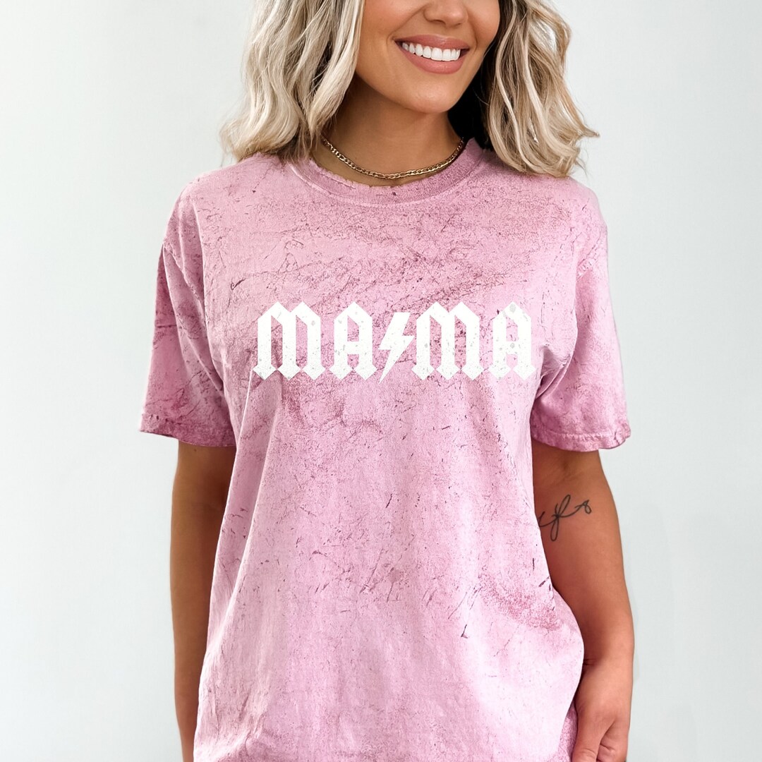 Tie Dye Mama Shirt Acdc Mama Rock N Roll Shirt Retro Mama Tie Dye Shirt ...