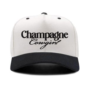 Champagne Hat Western Two Tone Hat Embroidered Cowgirl Trucker Hat for Concert Cowboy Two Tone Snapback Western Hat Champagne Cowgirl Hat