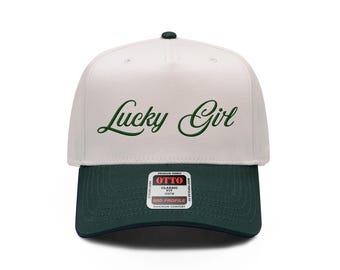 Lucky Girl Hat for St. Patrick’s Day Hat Embroidered St. Patrick's Day Gift for Her, Irish Hat Green Lucky Hat for Bar Crawl or Wedding