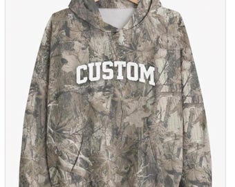 Camo Hoodie Sweatshirt Custom, Camo Oversized Crewneck Custom Maple Leaf Graphic Hoodie, Camouflage Unisex Sweatshirt Hoodie for Him or Her
