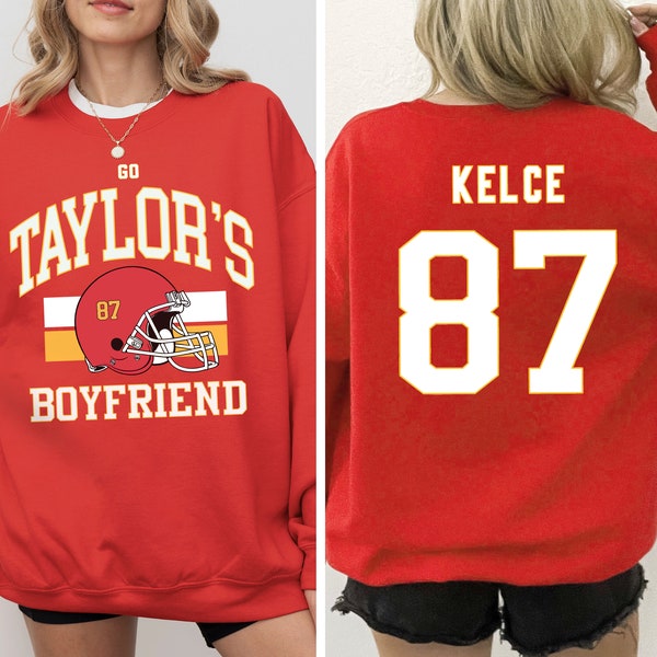 Taylor und Travis Sweatshirt Go Taylors Boyfriend Sweatshirt Football Era Sweatshirt Vintage Karma ist die Guy Taylor's Boyfriend-Jacke Rot