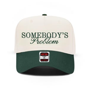 Somebody&#39;s Problem Hat Two Tone Hat Green Cowgirl Hat Western Embroidered Trucker Hat for Concert Cowboy Hat Two Tone Snapback Western Hat