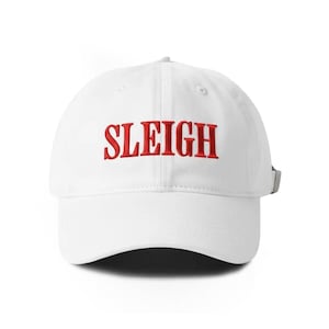 Sleigh Hat, Christmas Baseball Cap Funny Embroidered Hat, Vintage Christmas Hat for Holiday Season Cap, Festive Minimalist Hat