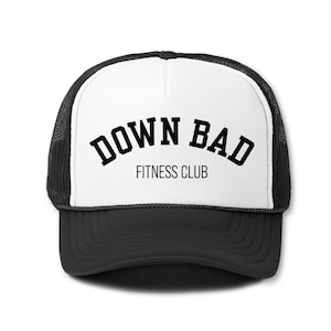 Down Bad Hat Down Bad Fitness Club Trucker Hat for Taylor Fan Workout Lover Snapback Hat for Gym Lover Down Bad Hat Funny Meme Trucker Hat