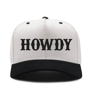 Howdy Hat Two Tone Western Hat Embroidered Howdy Trucker Hat Cowgirl Two Tone Snapback Hat Embroidered Cowboy Hat for Country Concert Outfit