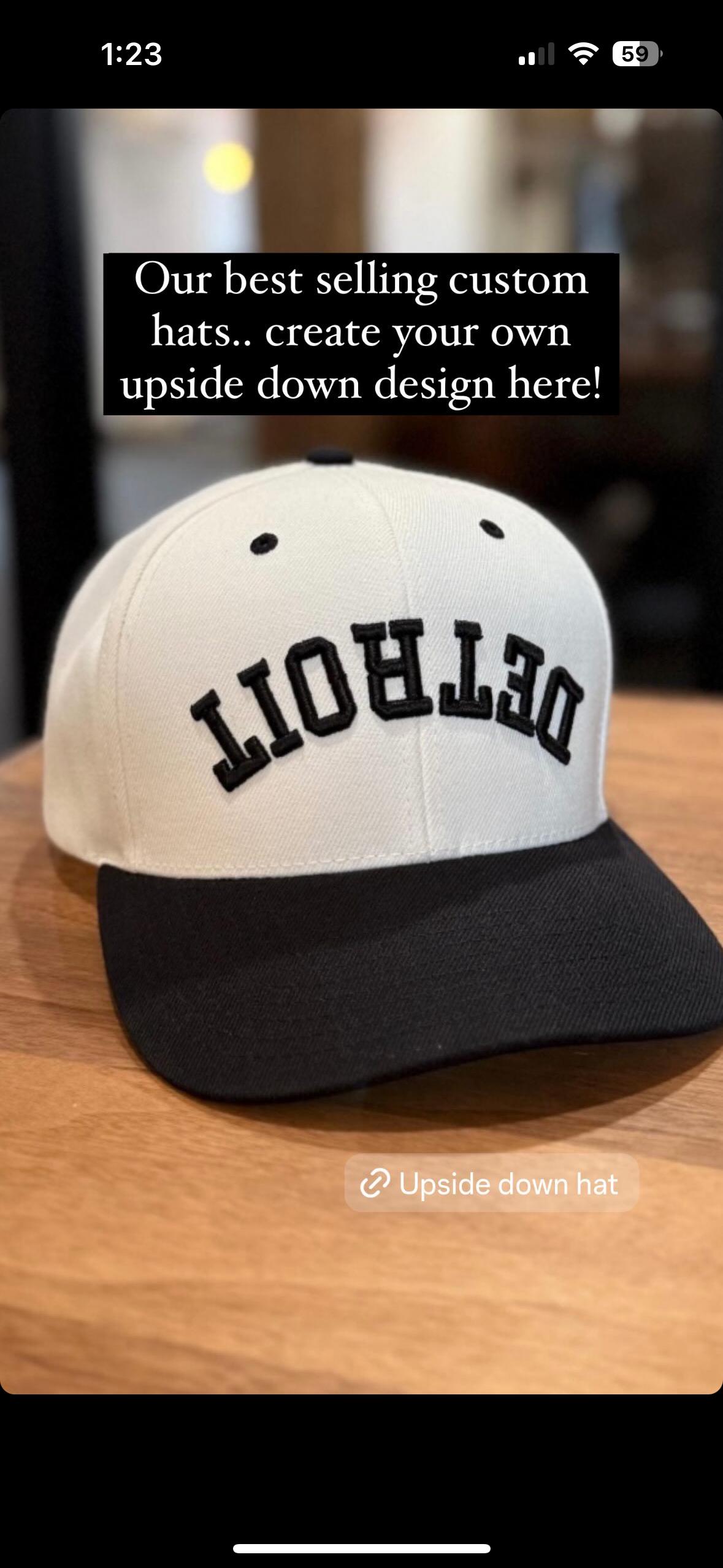 Upside Down Embroidered Hat Custom Two Tone Embroidered Hat  display picture 3