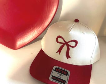 Bow Trucker Hat: Red Bow Hat for Christmas or Valentine's Day