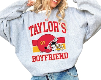 Taylor en Travis-sweater, Taylor&#39;s Boyfriend-sweater, Kansas City ronde hals, sweatshirt uit voetbaltijdperk Taylor Fan Vintage Game Day-shirt