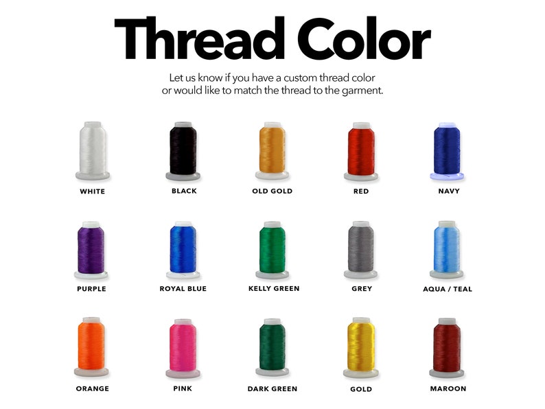 a poster with different colors of thread