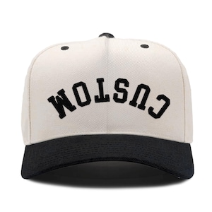 Upside Down Embroidered Hat Custom Two Tone Embroidered Hat Upside Down Text Custom Hat Make Your Own Upside Down Custom Dallas Hat Flipped