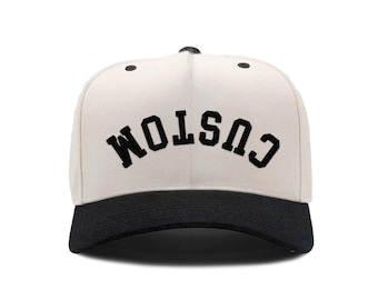 Gorra bordada al revés Gorra bordada bicolor personalizada Gorra personalizada con texto al revés Crea tu propia gorra Dallas personalizada al revés