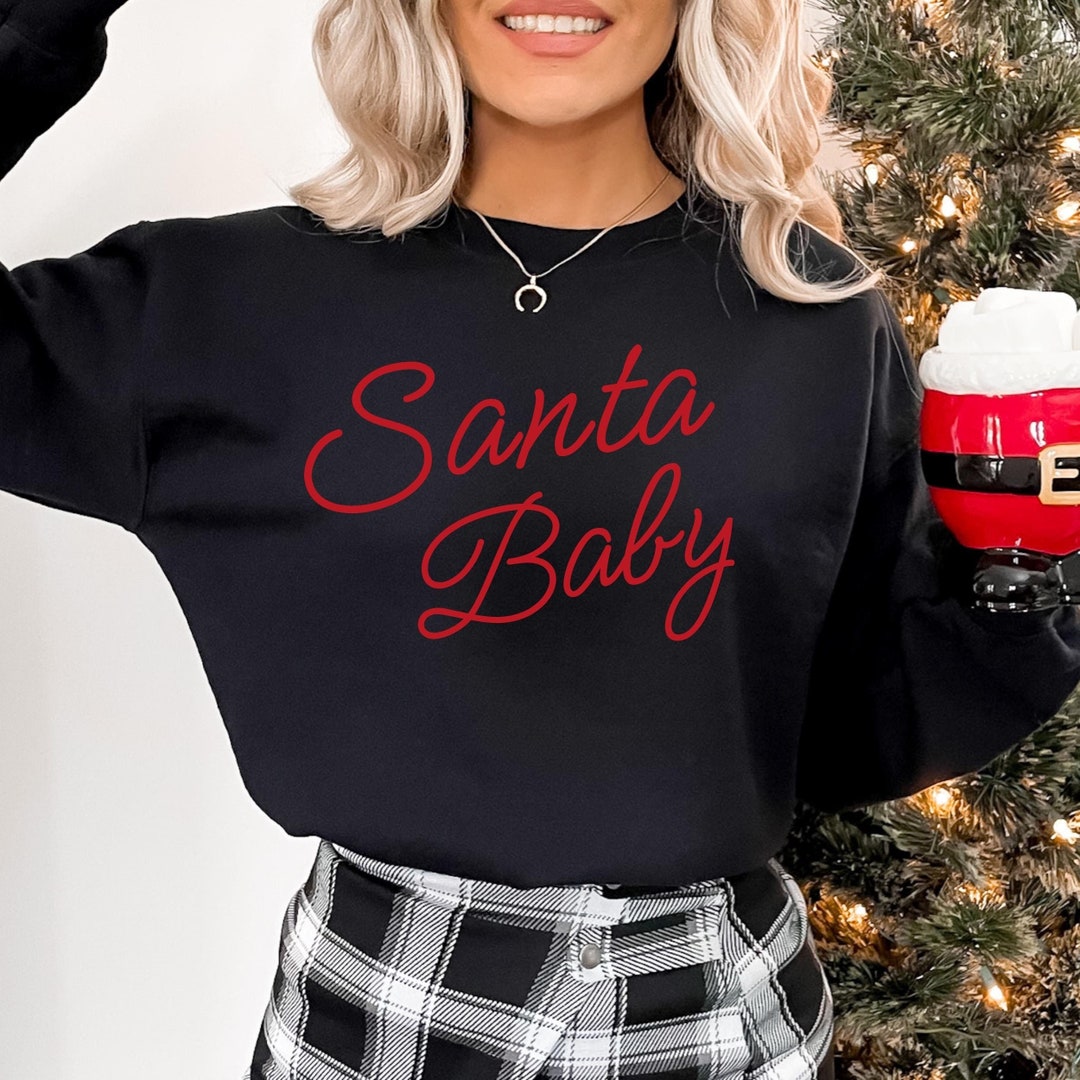SANTA BABY Round Neck Long Sleeve Sweatshirt
