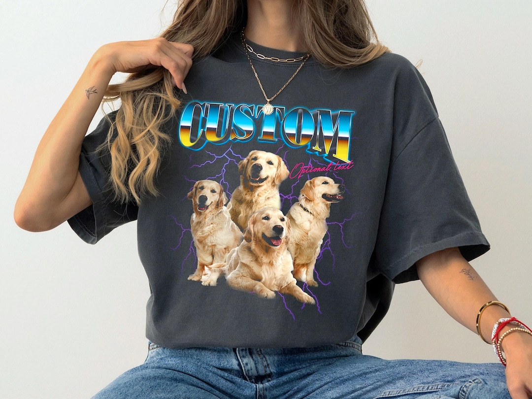 Dog Picture Custom Shirt Vintage 90s Bootleg Picture Shirt Retro Dog ...