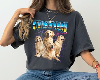 Dog Picture Custom Shirt Vintage 90s Bootleg Picture Shirt Retro Dog Photo Collage Shirt Pet Shirt Custom Vintage 90s Graphic Tee Dog TShirt
