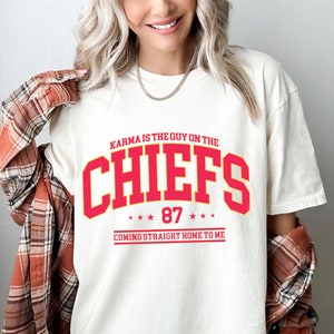 Karma is The Guy Shirt Comfort Colors Vintage Graphic Shirt Go Taylor's Boyfriend Shirt Taylor  Travis Shirt Chief Football Era Gift for Her