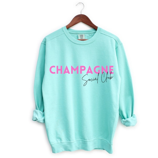 Champagne Social Club Sweatshirt Comfort Colors Champagne Crewneck Champs Lover Girls Trip Outfit Brunch Sweatshirt Mimosa Lover Sweatshirt