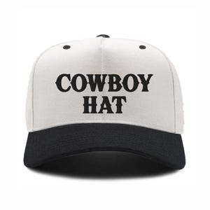 Cowboy Hat Two Tone Hat Cowboy Trucker Hat Embroidered Cowboy Hat Minimalist Cowgirl Snapback Hat for Country Concert Outfit Rodeo Hat Her