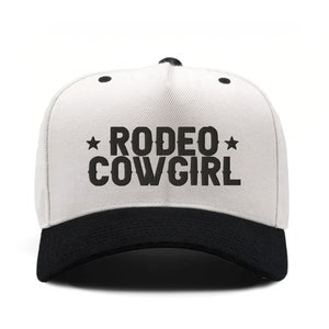 Western Two Tone Hat Rodeo Cowgirl Trucker Hat Embroidered Cowboy Hat American Cowgirl SnapBack Hat for Country Concert Outfit Rodeo Hat Her
