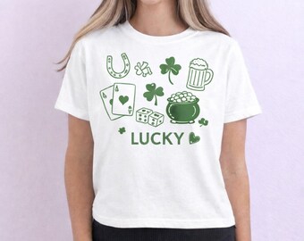 St. Patrick's Day Crop top, Irish Drinking Shirt, Lucky Shirt for St. Patty's Day Crop Shirt, Funny Drinking Shirt, Lucky Tee CropTop