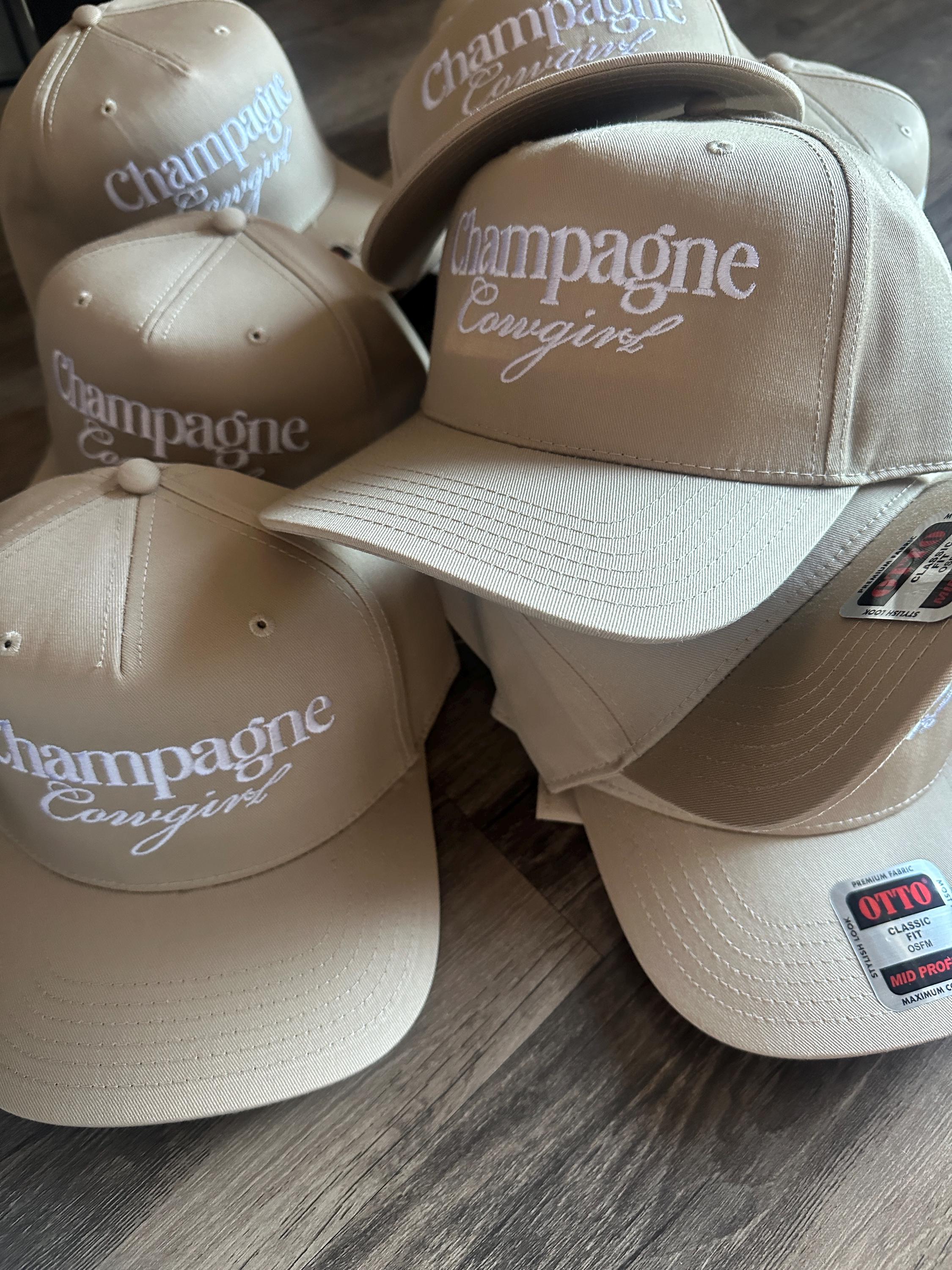 Champagne Cowgirl Embroidered Cap in Cream and Green Baseball Style Hat NWT Champagne Hat Green Two Tone Hat Western Embroidered Cowgirl  main image 3