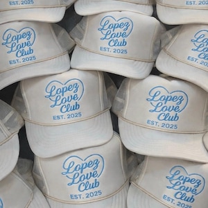 Wedding Hats Custom Trucker Embroidered Hats Bulk Order for Company, Personalized Custom Logo Trucker, Bachelorette Party  Trucker Hats Foam