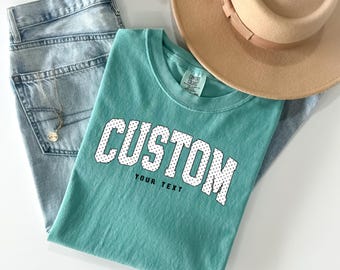 Poka Dot Shirt, Custom Poka Dot Text  Shirt for Sorority, Custom Shirt for Team, Custom Poka Dot Tee, Make Your Own Poka Dot Shirt for Group
