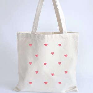 Rosa Herz Einkaufstasche rosa Herz Coquette Einkaufstasche Eco bewusste wiederverwendbare Einkaufstasche Rosa Herz Canvas Einkaufstasche Geschenk für Mädchen oder Teen Nettes Geschenk