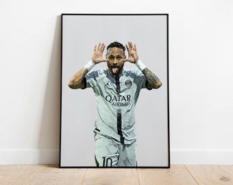 Neymar Jr Print, Football Wall Art, Football Print, INSTANT DOWNLOAD