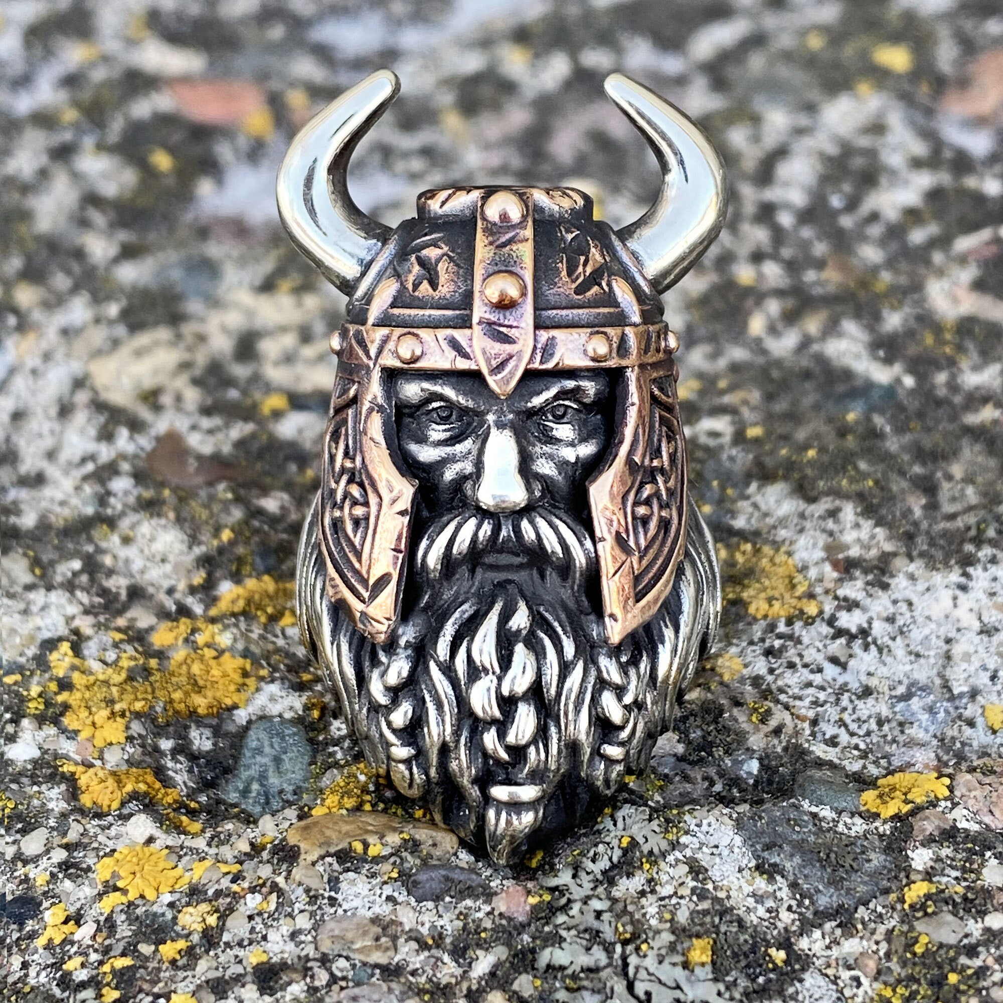 Viking Head Paracord Bead Brass and Bronze EDC Lanyard Bead Etsy