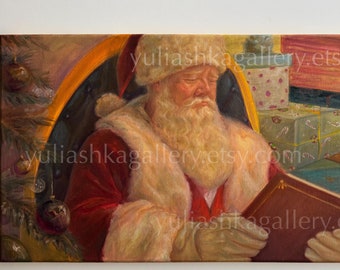 サンタクロース クリスマス油絵 | ホリデーサンタアートワーク