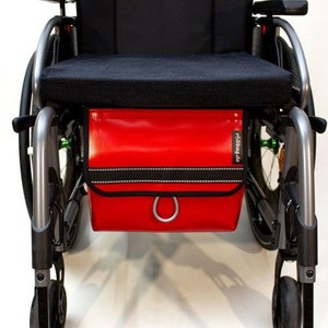 Wheelchair Bag - Front Pocket - Everything Safe SELF HANDLE - Bv red