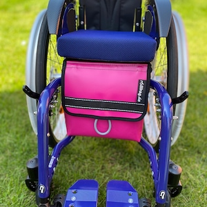 Petit sac pour fauteuil roulant « rose/noir » - accessoires pour fauteuil roulant, fauteuil roulant pour enfant, cadeau pour enfant en fauteuil roulant