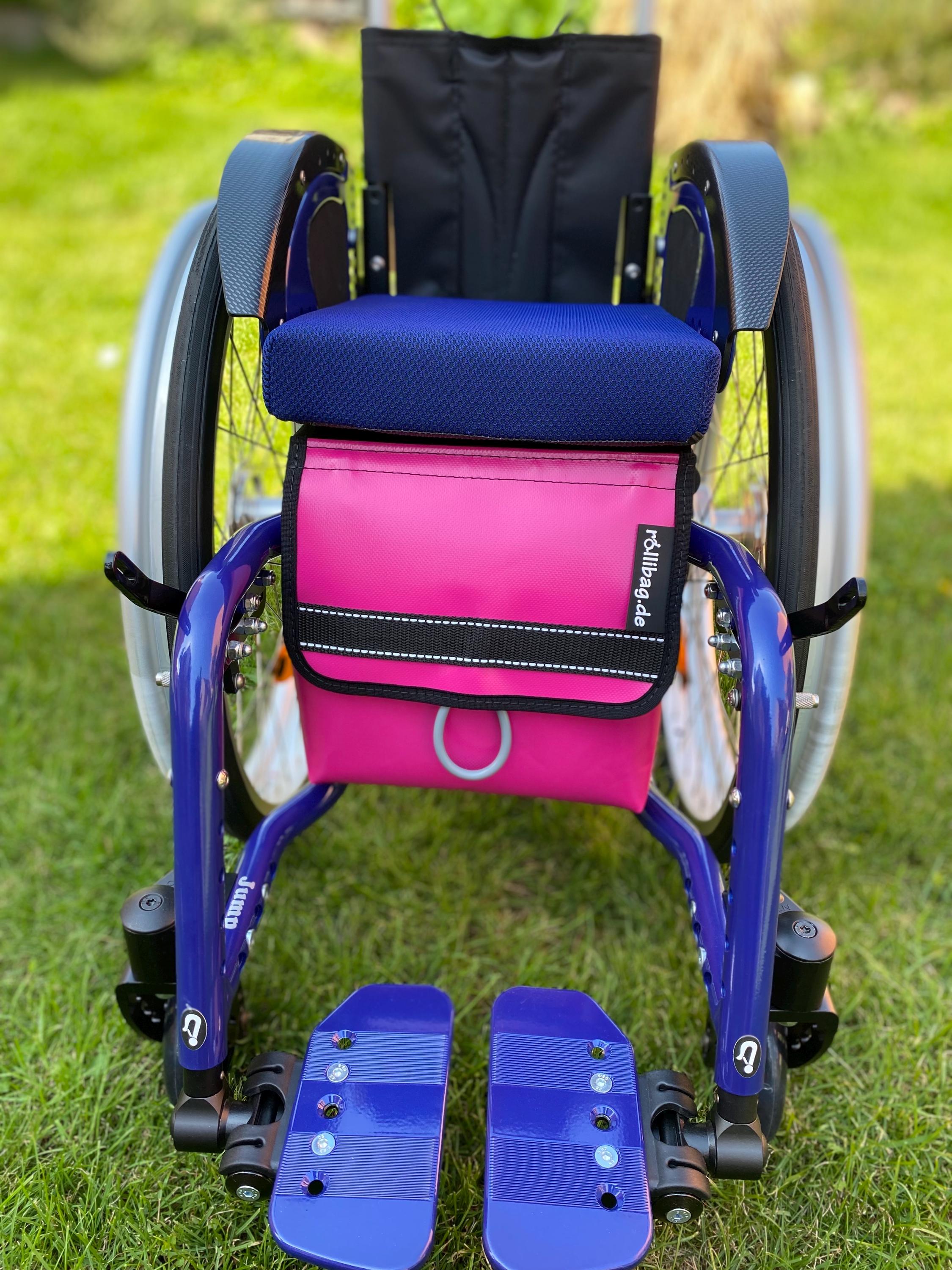 Small "pink/black" wheelchair bag - wheelchair accessories, children's wheelchair, gift for wheelchair children