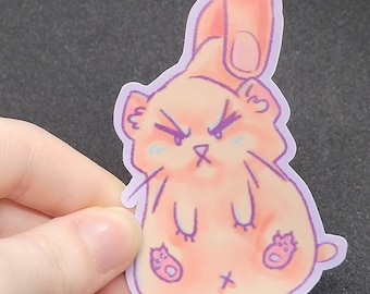 Grumpy Hamster Sticker: Waterproof Vinyl Decal
