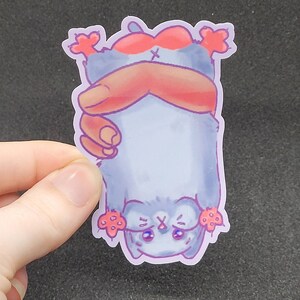 Upside Down Hamster Sticker Waterproof Vinyl Laminated Decal for Bumpers, Laptop sticker, water bottle sticker