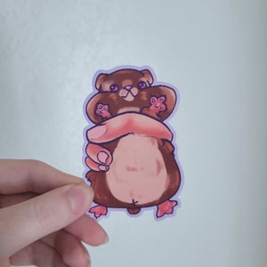 Cute Hamster Sticker Waterproof Vinyl Laminated Decal for Bumpers, Laptop sticker, water bottle sticker