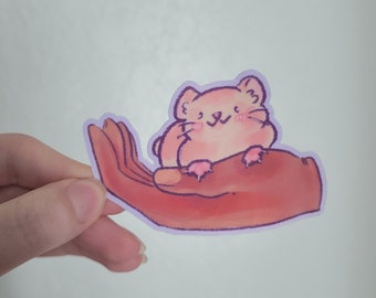 Lawful Neutral Hamster Sticker, How to Hold a Hamster Series