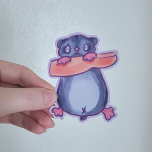 Worried Hamster Sticker Waterproof Vinyl Laminated Decal for Bumpers, Laptop sticker, water bottle sticker