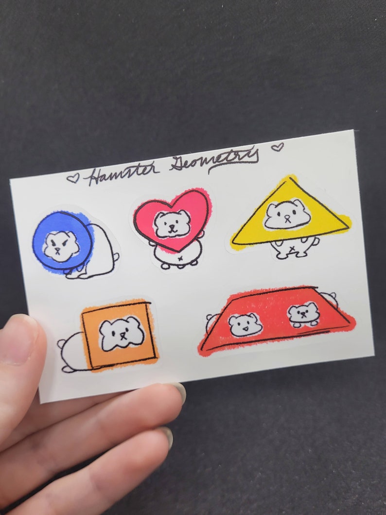 Hamster Geometry Sticker Sheet - Kawaii Matte - Bujo Planner Stickers ...