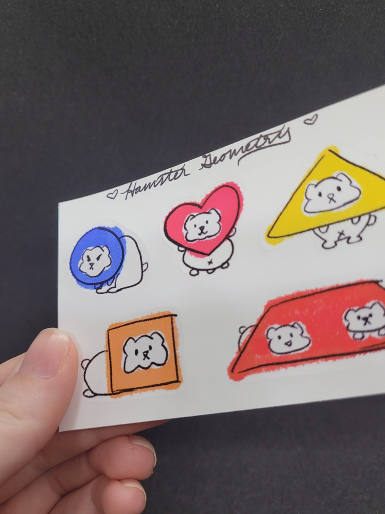 Hamster Geometry Sticker Sheet - Kawaii Matte - Bujo Planner Stickers ...